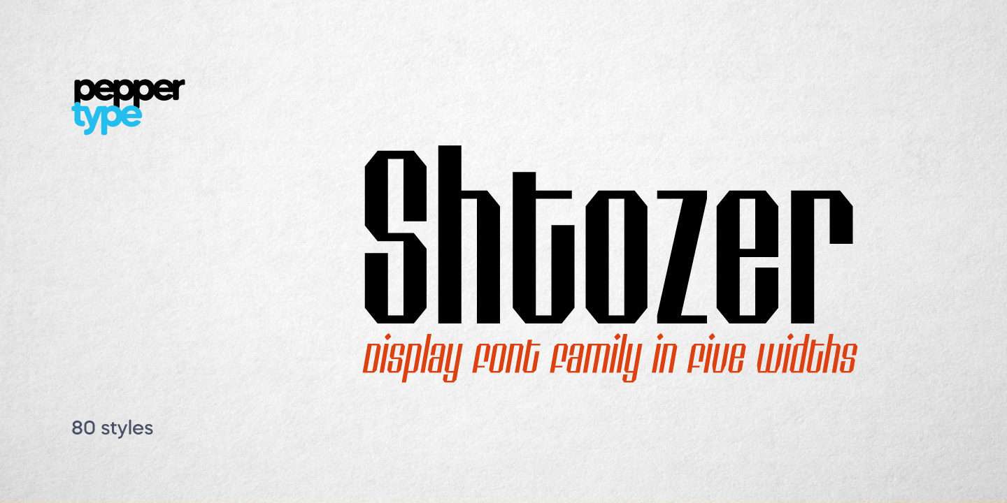 Пример шрифта Shtozer 800 Expanded Oblique